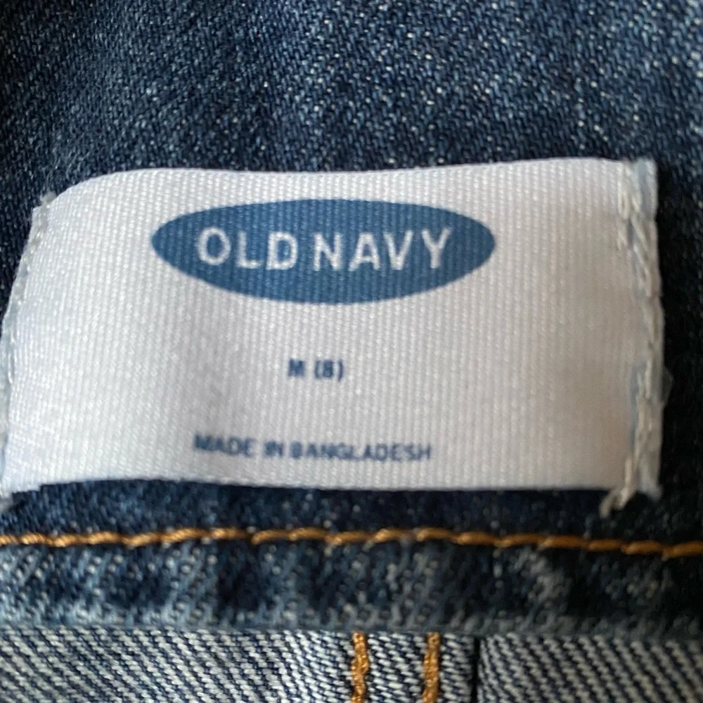 Old Navy Denim Bib Overalls 100% Cotton Distressed Kids M (8)